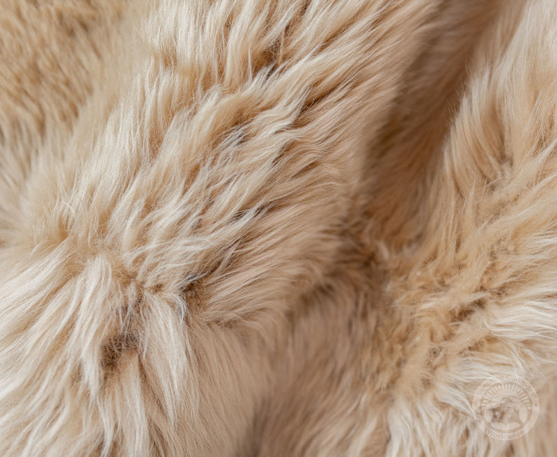 Real Sheepskin Rug, Beige - Thick Hair
