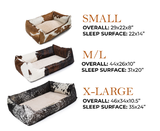 Exotic Cowhide Pet Bed, 22X29X8"