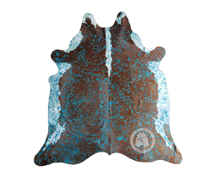 Acid Wash Turquoise on Hereford Cowhide