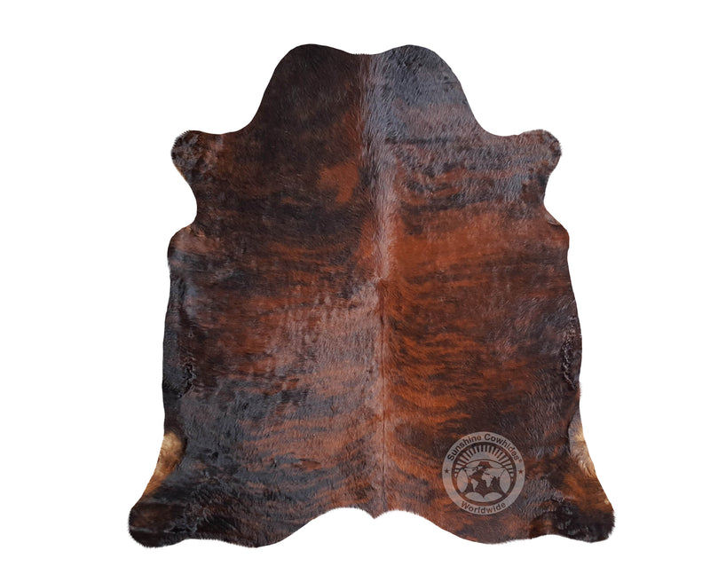 Brindle Dark Reddish Cowhide Rug