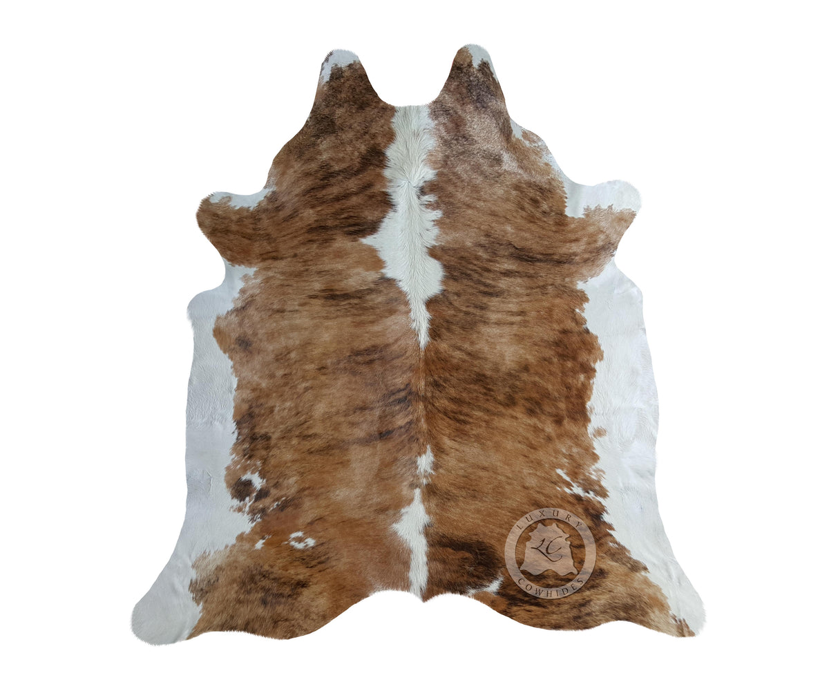 Brindle White Backbone Cowhide Rug — Luxury Cowhides