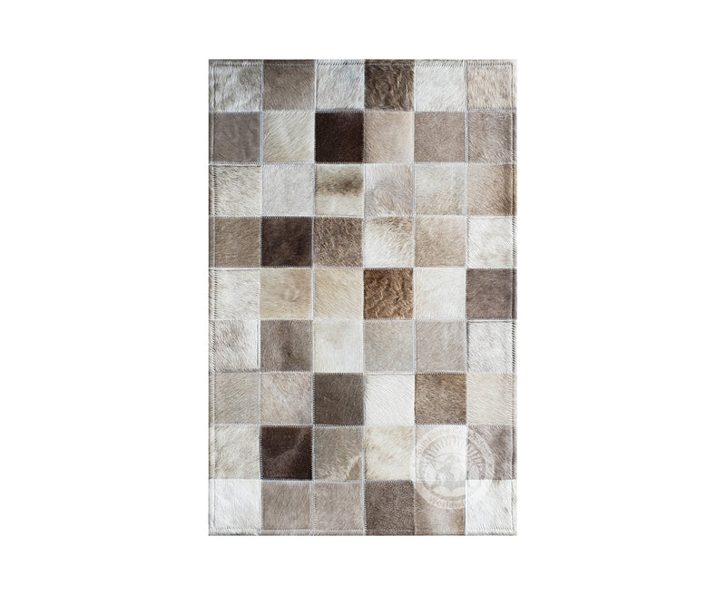 Taupe/Champagne - 22 X 34" Designer Rug - Squares