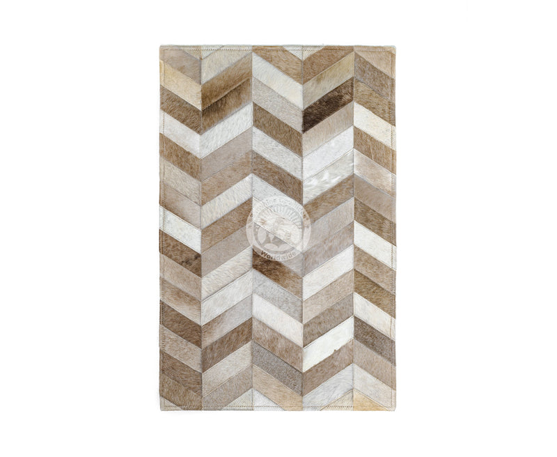 Taupe/Champagne - 22 X 34" Designer Rug - Chevron