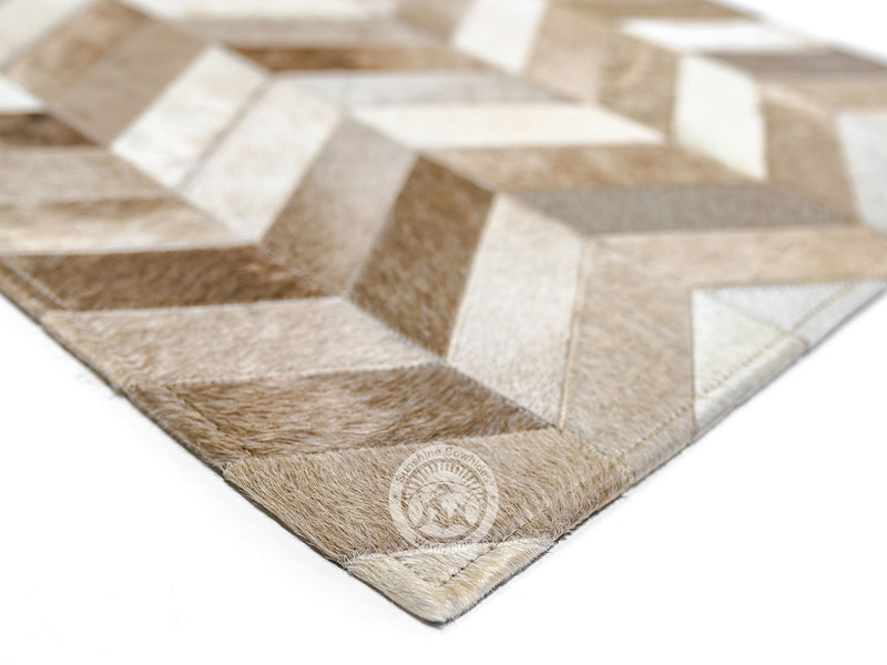 Taupe/Champagne - 22 X 34" Designer Rug - Chevron