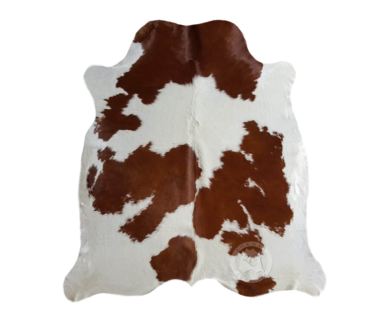 Brown and White Cowhide Rug