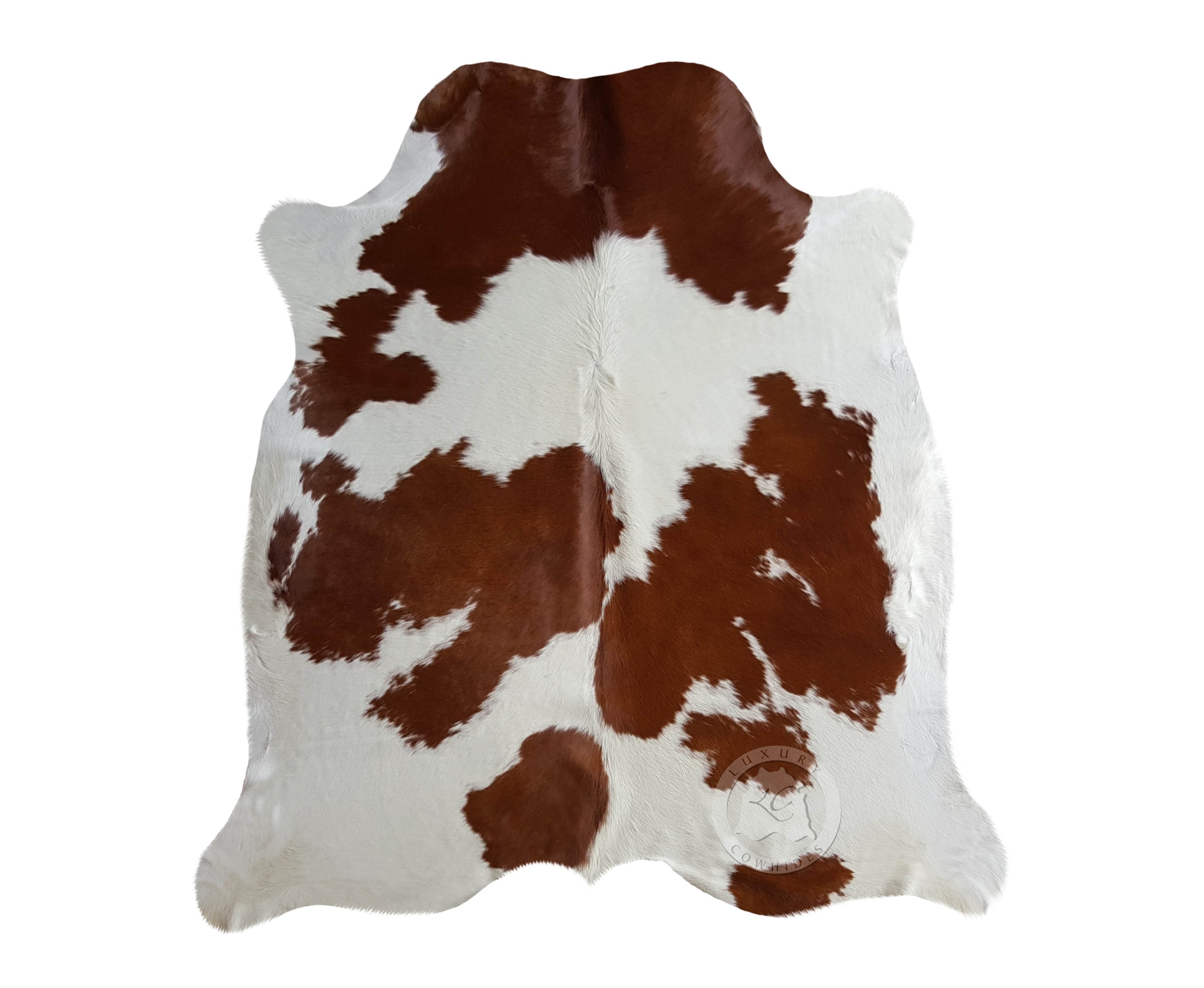 Brown and White Cowhide Rug — Luxury Cowhides