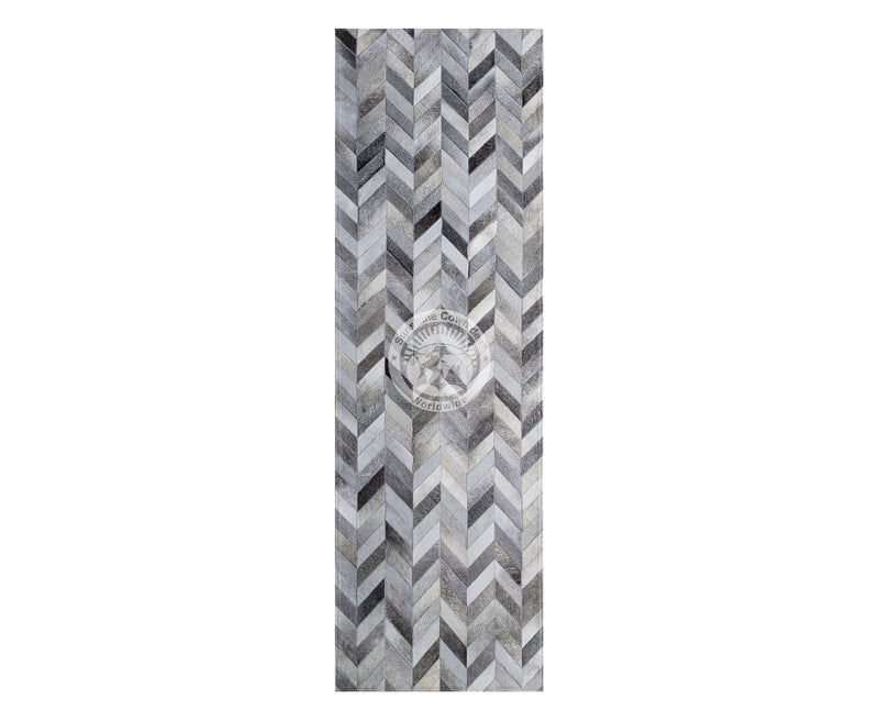 Grey - Designer Rug - Runner - Chevron
