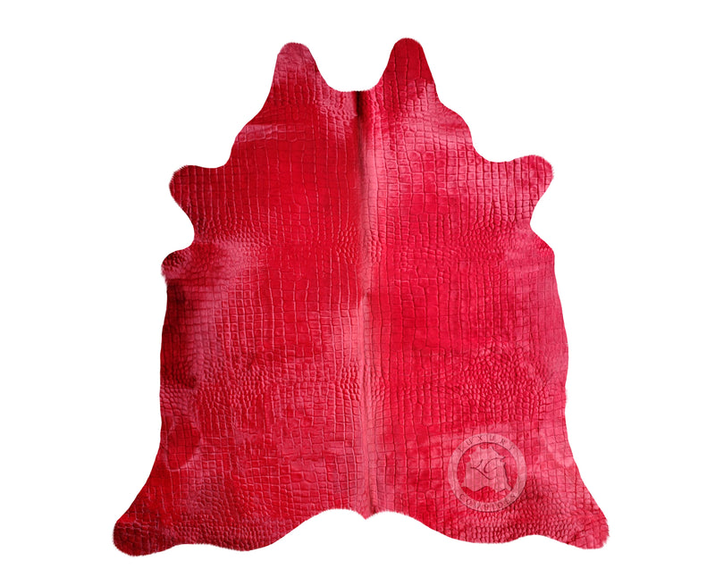 Crocco Dyed Red Cowhide Rug