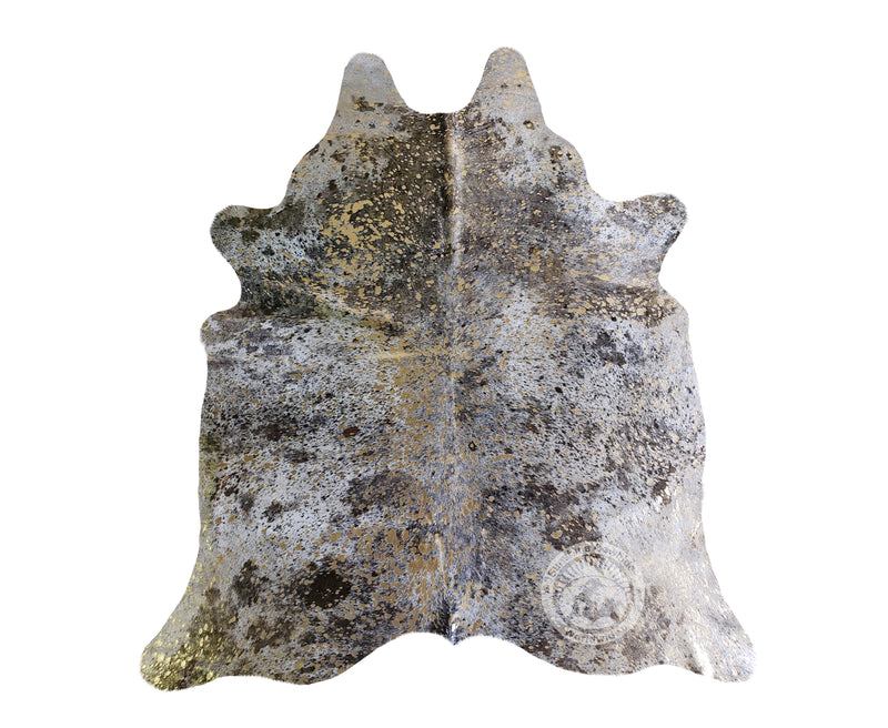 Devore Metallic Gold on Brown Salt and Pepper Cowhide