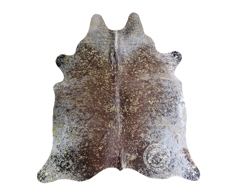 Devore Metallic Gold on Brown Salt and Pepper Cowhide