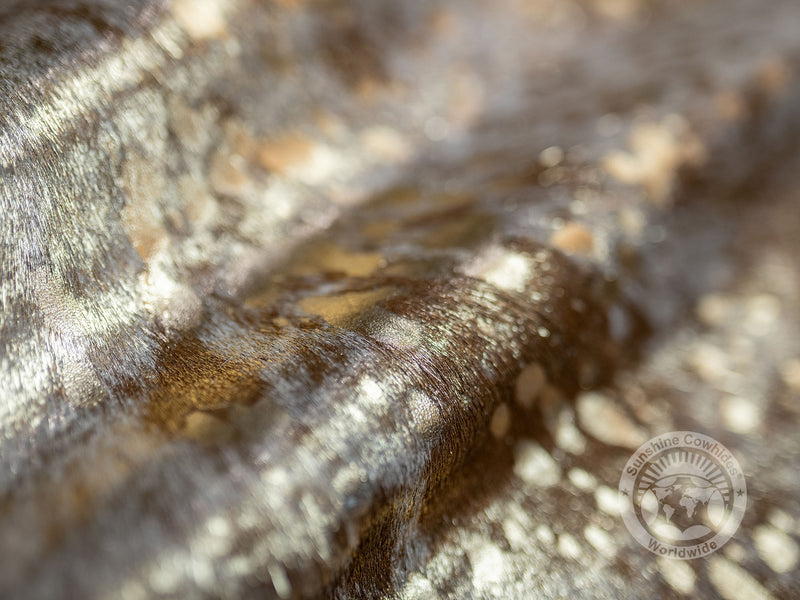 Devore Metallic Gold on Brown Salt and Pepper Cowhide
