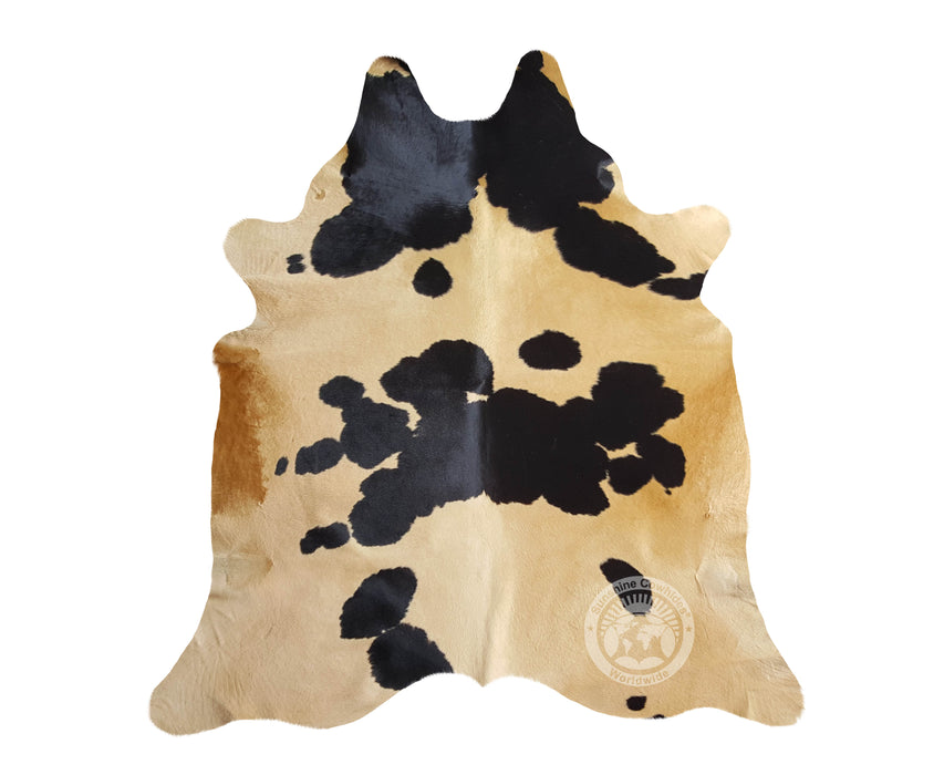 Dyed Capuccino on Black Cowhide Rug