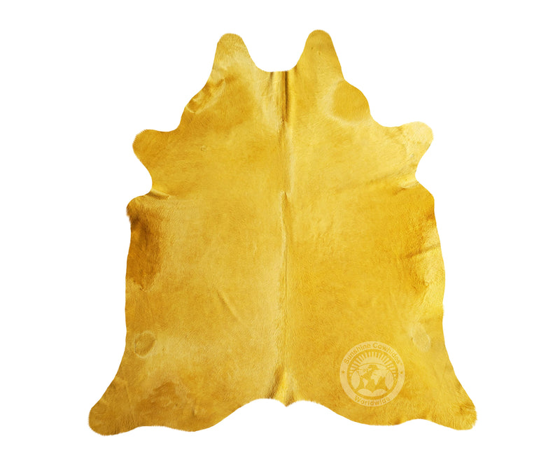Dyed Yellow Cowhide Rug