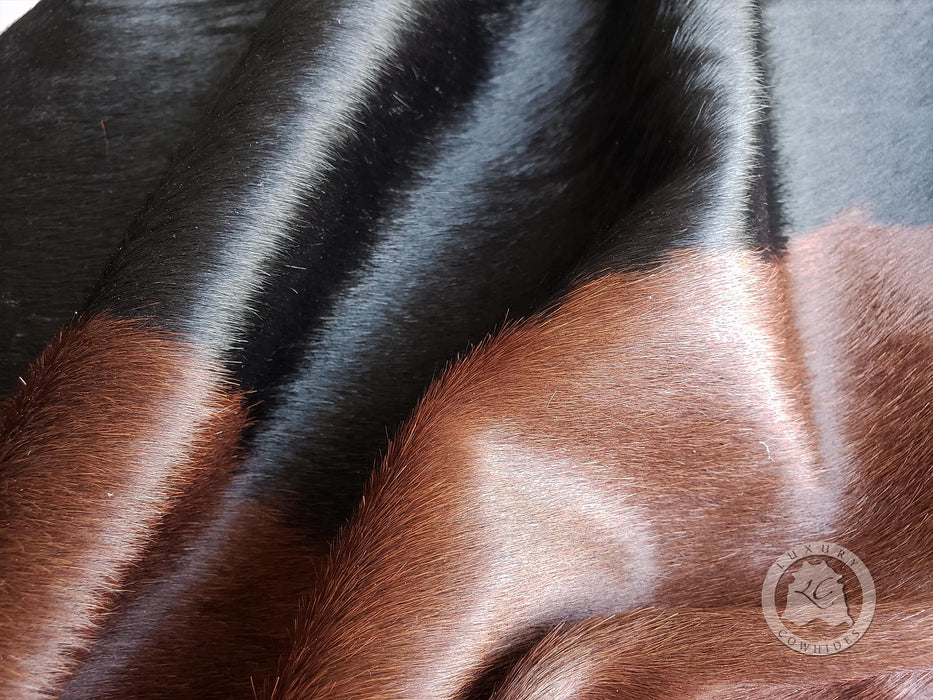 Dyed Chocolate and Black Cowhide Rug