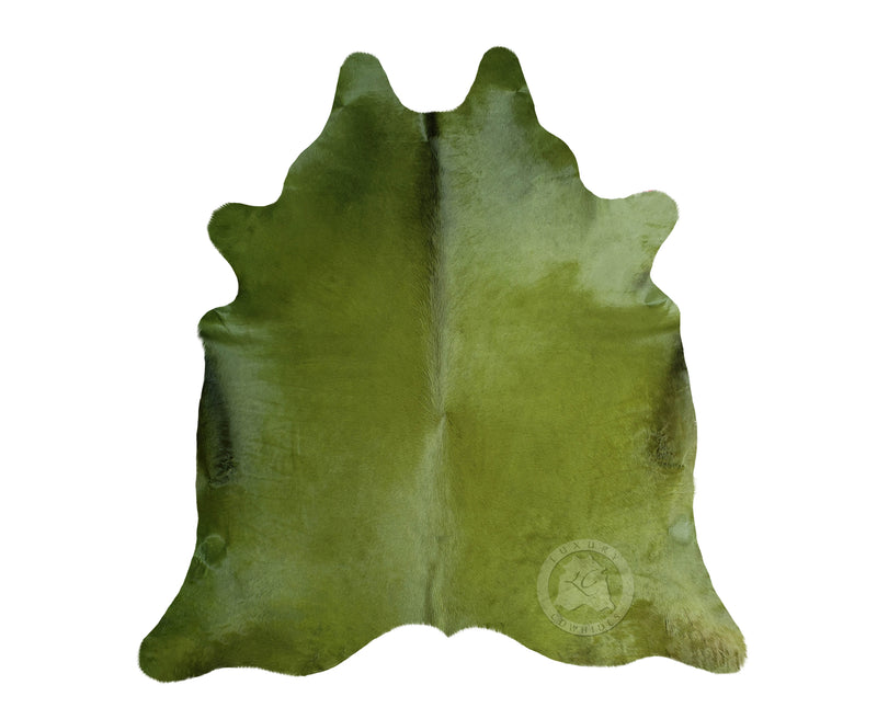 Dyed Dark Green Cowhide Rug