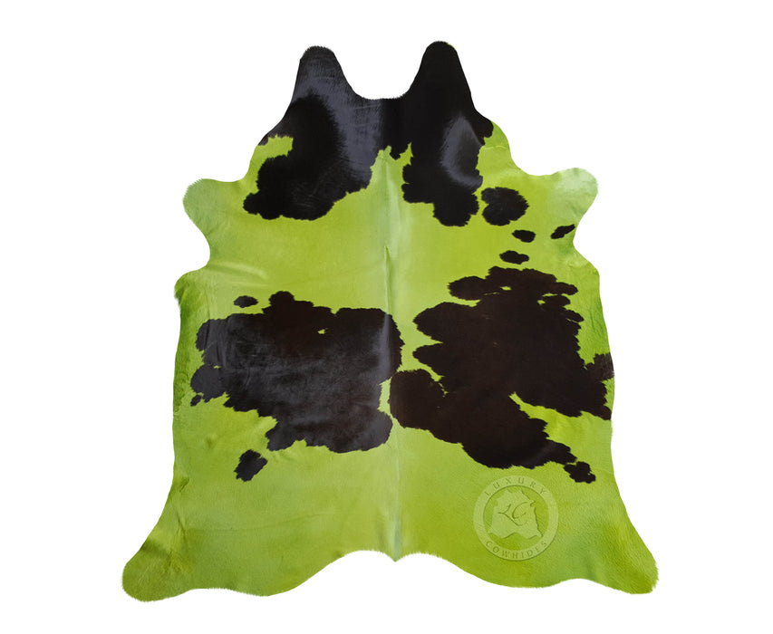 Dyed Green and Black Cowhide Rug