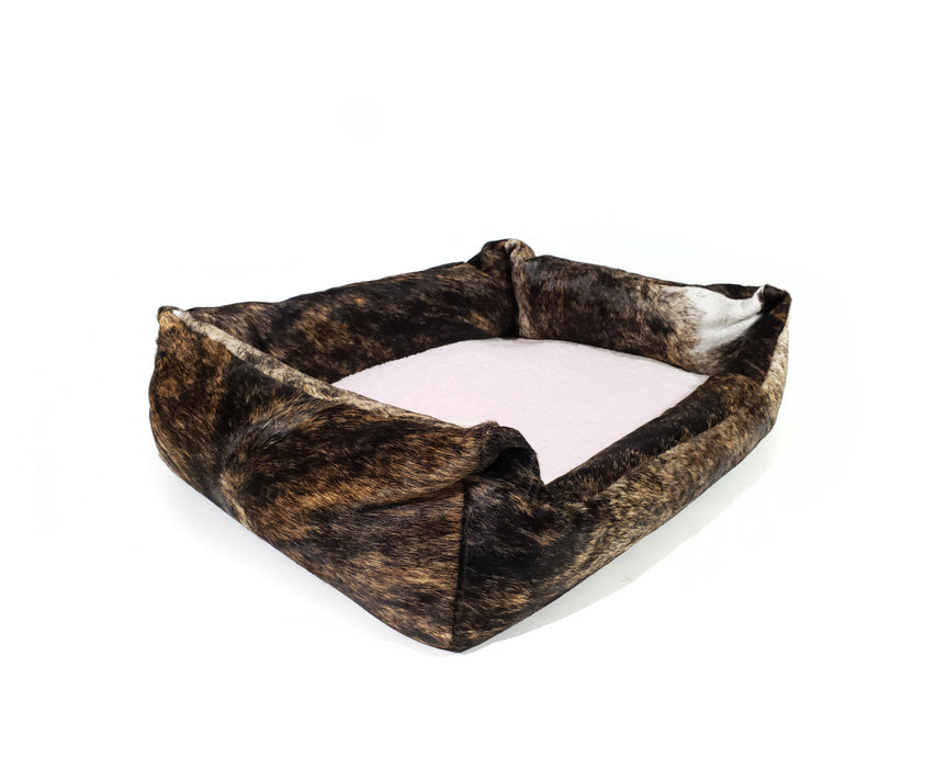 Dark Brindle Cowhide Pet Bed, 22X29X8"