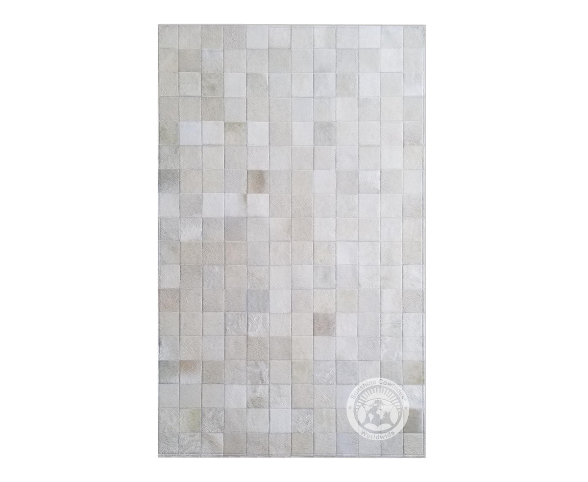 Natural White - Designer Rugs - Squares — Luxury Cowhides