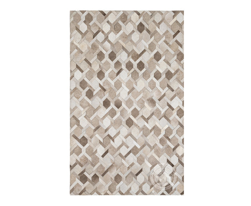  Handmade Leather Carpet Cowhide Hair on Rug Patch Work  Beautiful for Living Room & Bedroom White/Multi MC136 (4'0X8'0,  White/Multi) : Home & Kitchen