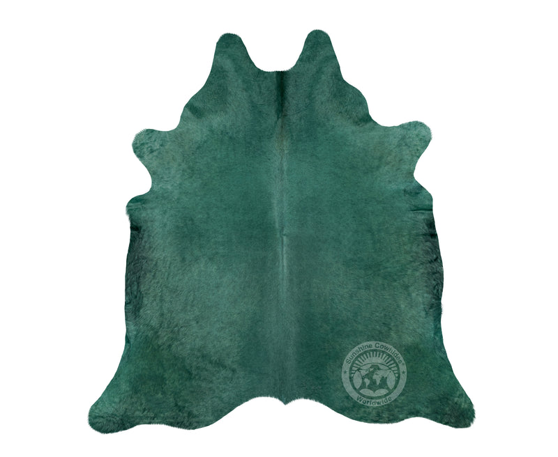 Dyed Emerald Green Cowhide Rug