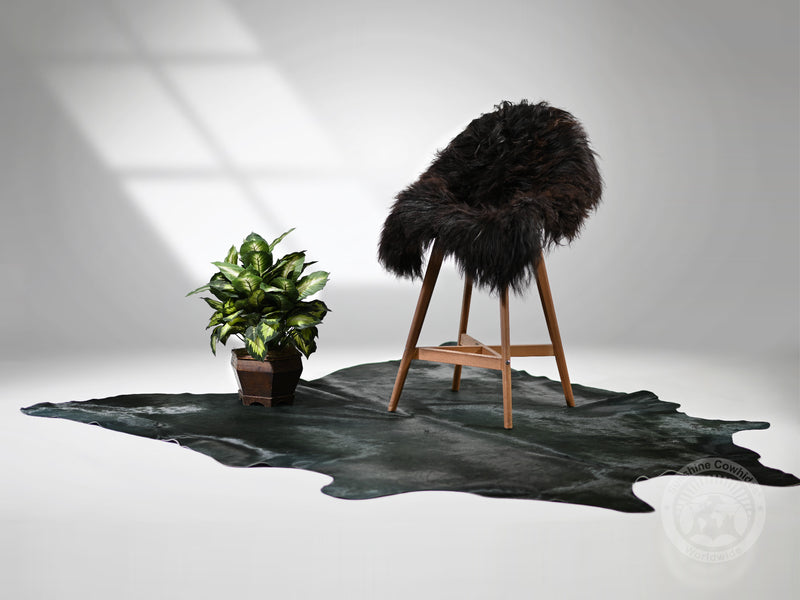 Dyed Graffiti Grey Cowhide Rug