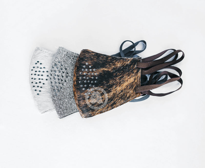 Unisex Hair On Cowhide Face Mask - 10 Filter replacements Included