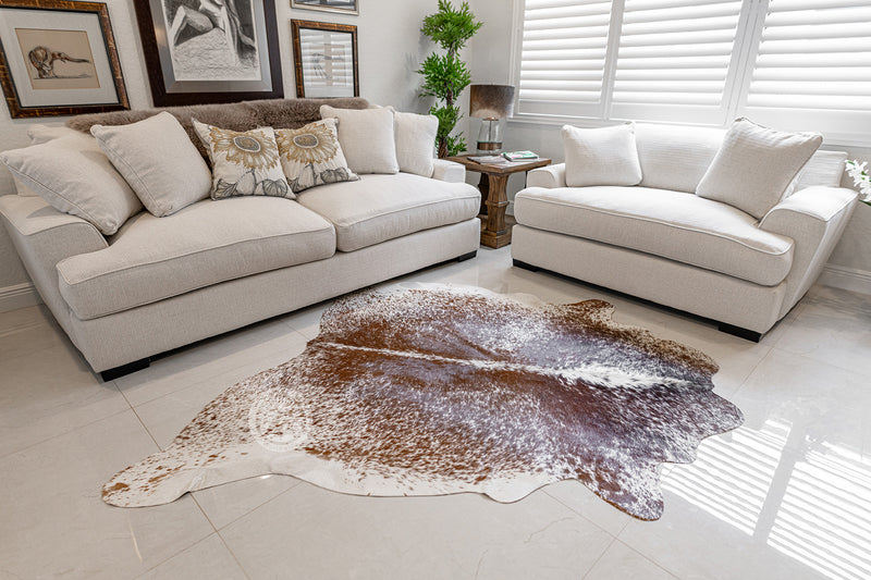 Salt and Pepper Tricolor Cowhide Rug