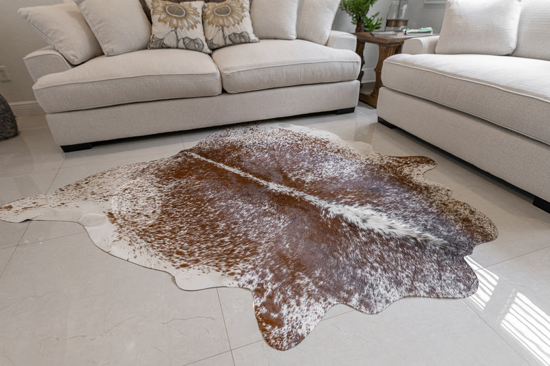 Salt and Pepper Tricolor Cowhide Rug
