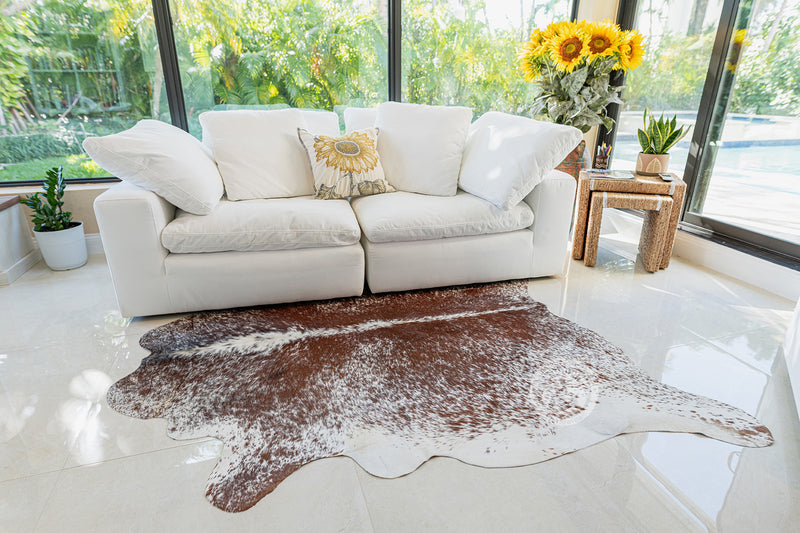 Salt and Pepper Tricolor Cowhide Rug
