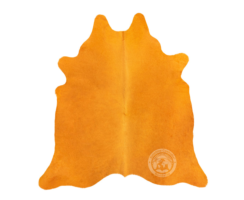 Dyed Orange Cowhide Rug
