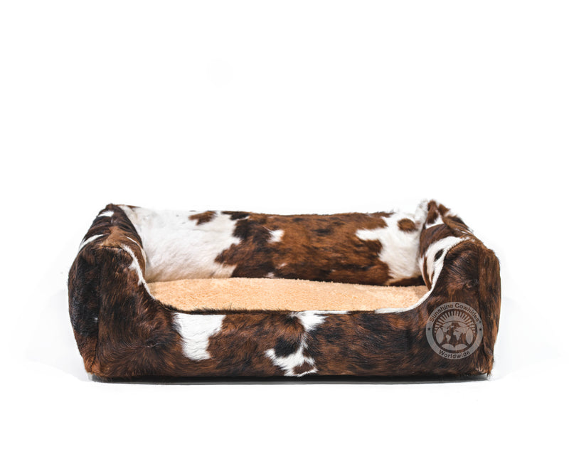 Tricolor Cowhide Pet Bed, 22X29X8"