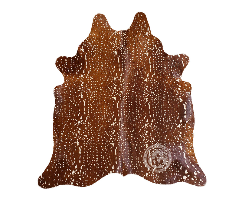 Deer on Caramel Cowhide Rug