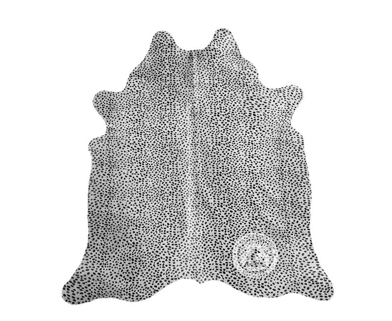 Cheetah on Off White Cowhide Rug