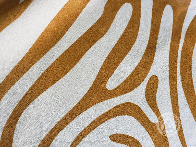 Zebra Beige on Off White Cowhide Rug