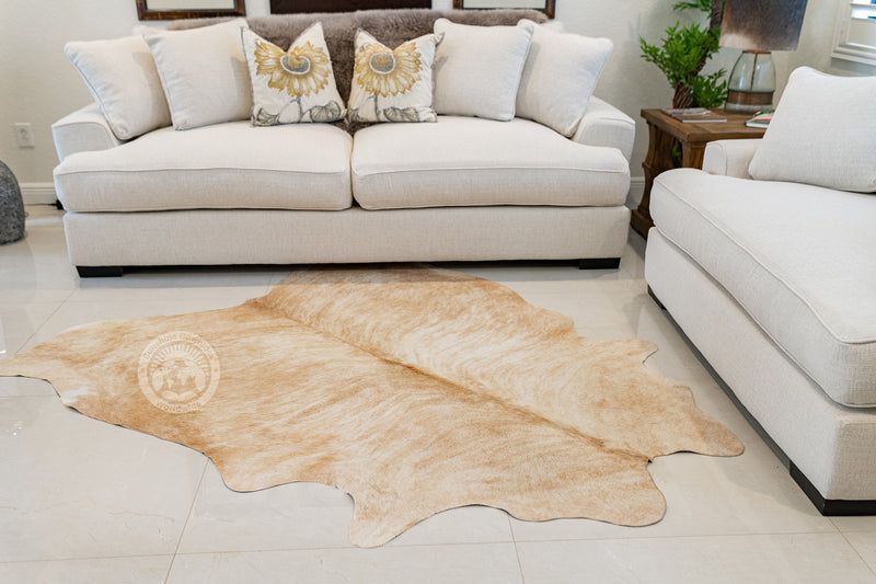 Beige Exotic Cowhide Rug