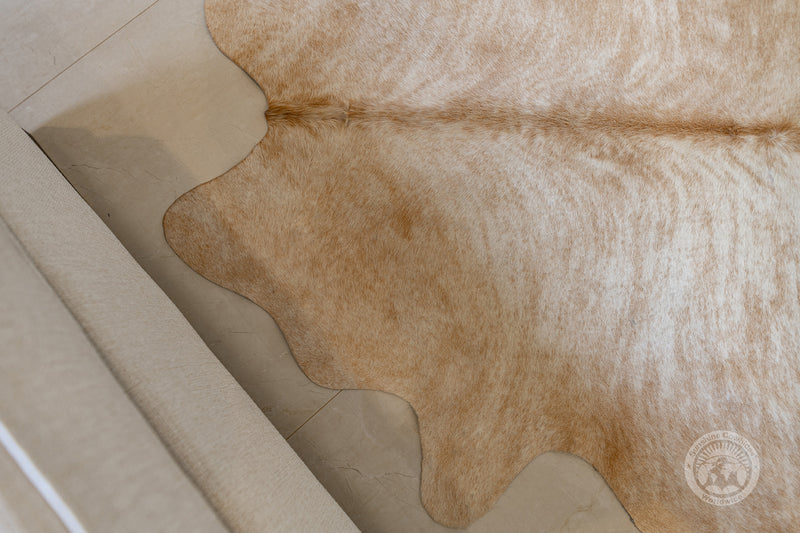 Beige Exotic Cowhide Rug