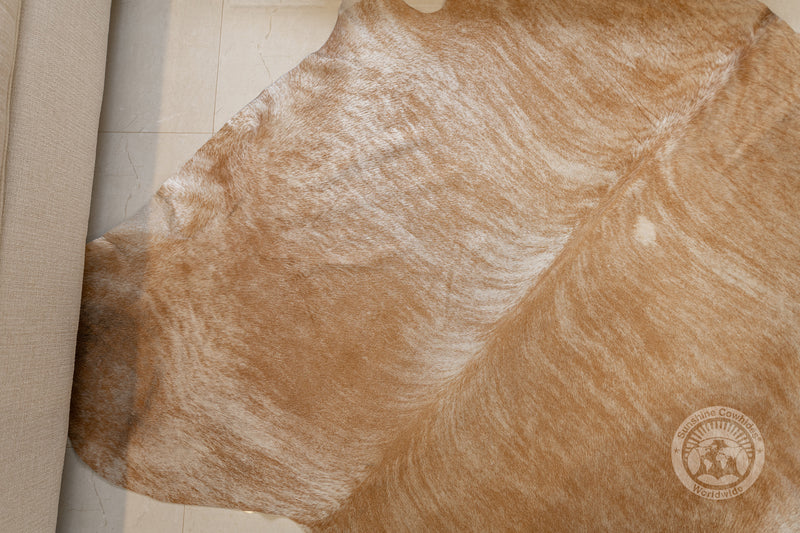 Beige Exotic Cowhide Rug