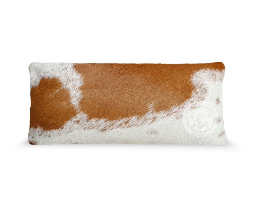 Brown & White Cowhide Pillow Cover, 7" x 15"