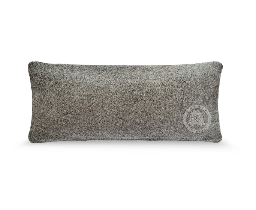 Greyish Cowhide Pillow Cover, 7" x 15"