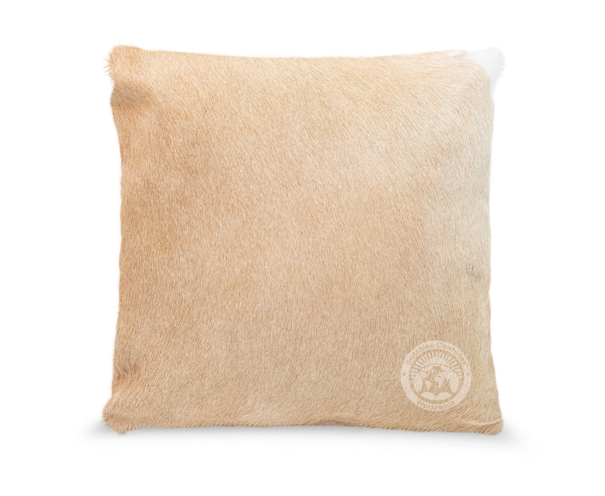 Solid Beige Cowhide Pillow Cover