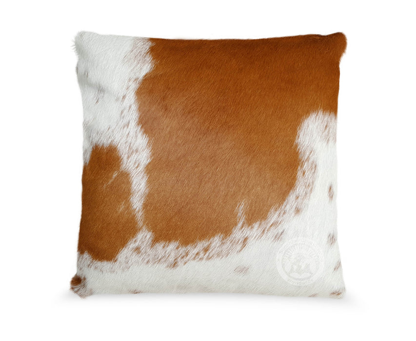 Brown and White Cowhide Pillow Cover
