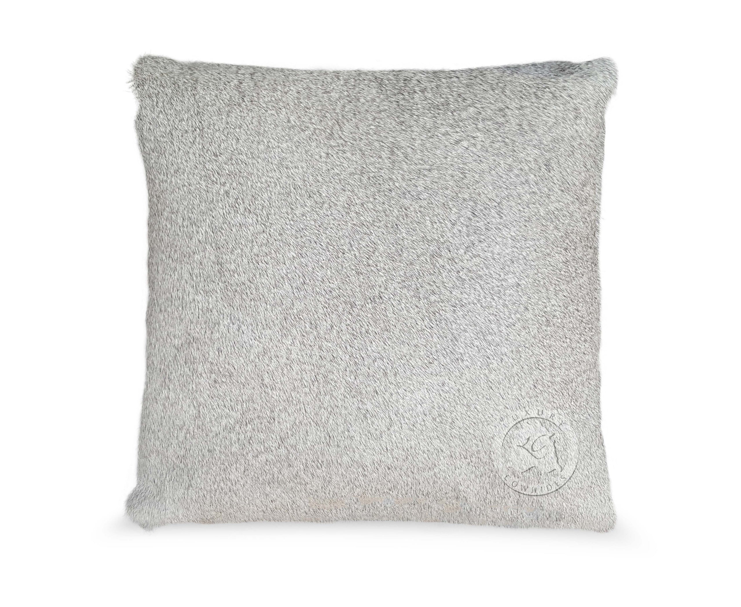 Solid Grey Cowhide Pillow Cover — Luxury Cowhides