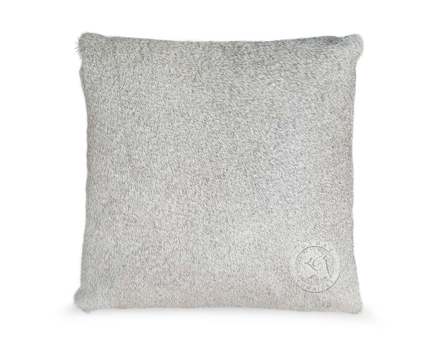 Solid Grey Cowhide Pillow Cover