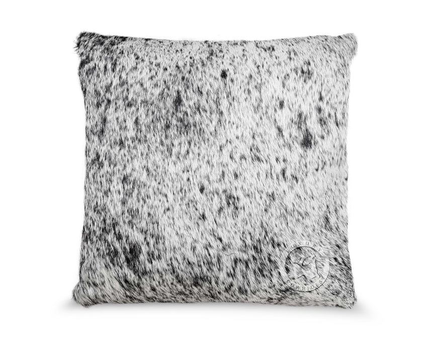 Salt and Pepper Black Cowhide Pillow Cover 20x20"