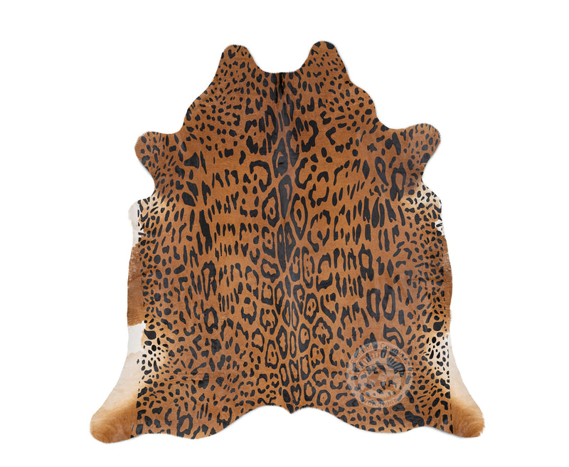 Amazon Jaguar on Caramel Cowhide Rug