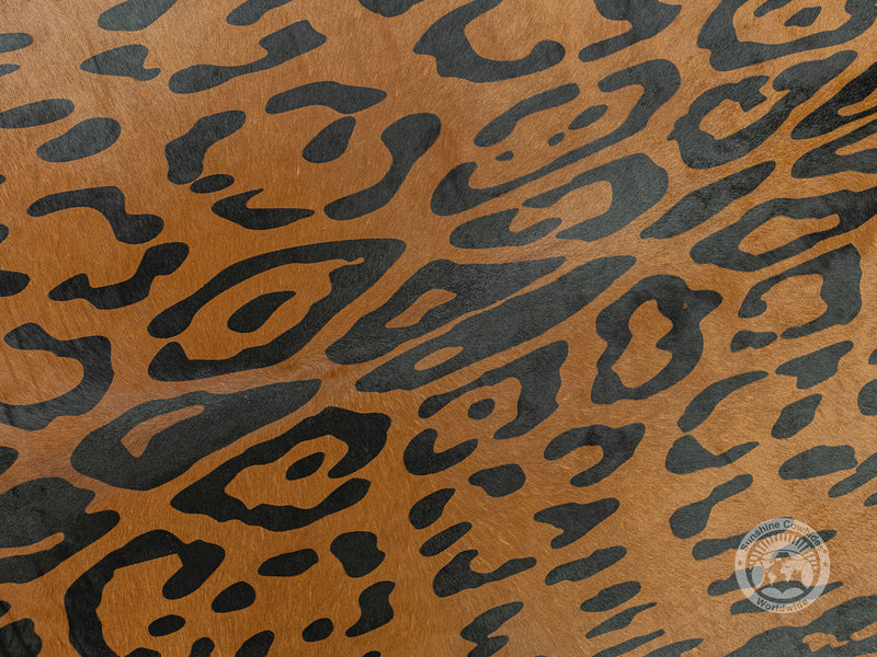 Amazon Jaguar on Caramel Cowhide Rug