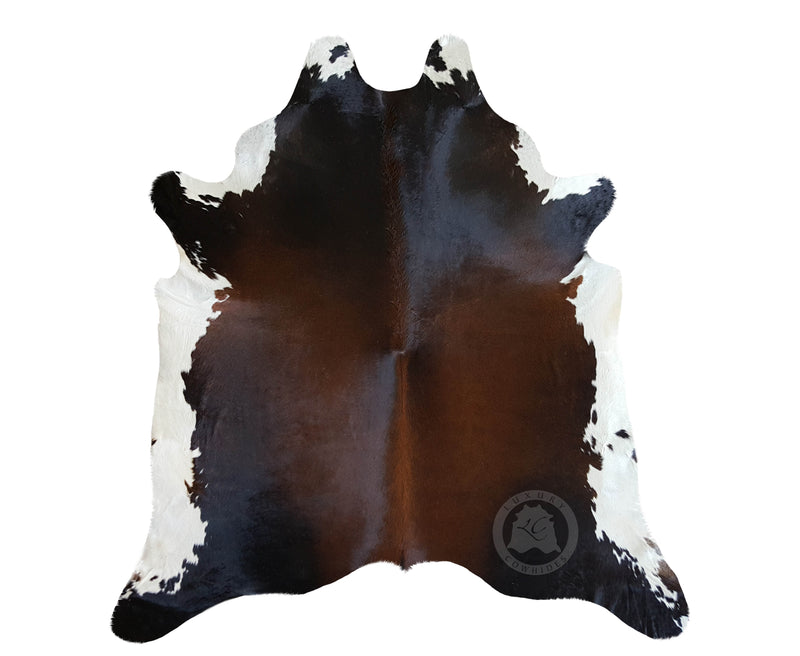 Black & White Reddish Cowhide Rug