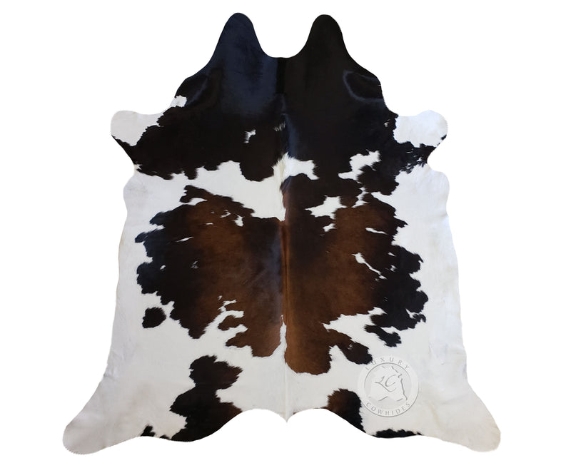 Black & White Reddish Cowhide Rug