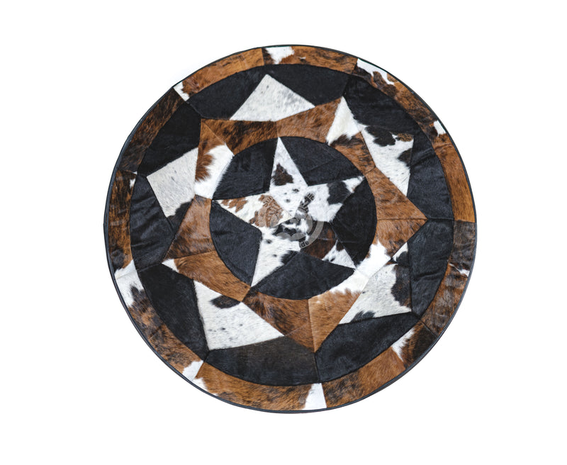 Round Cowhide Rug 60" - Multistar