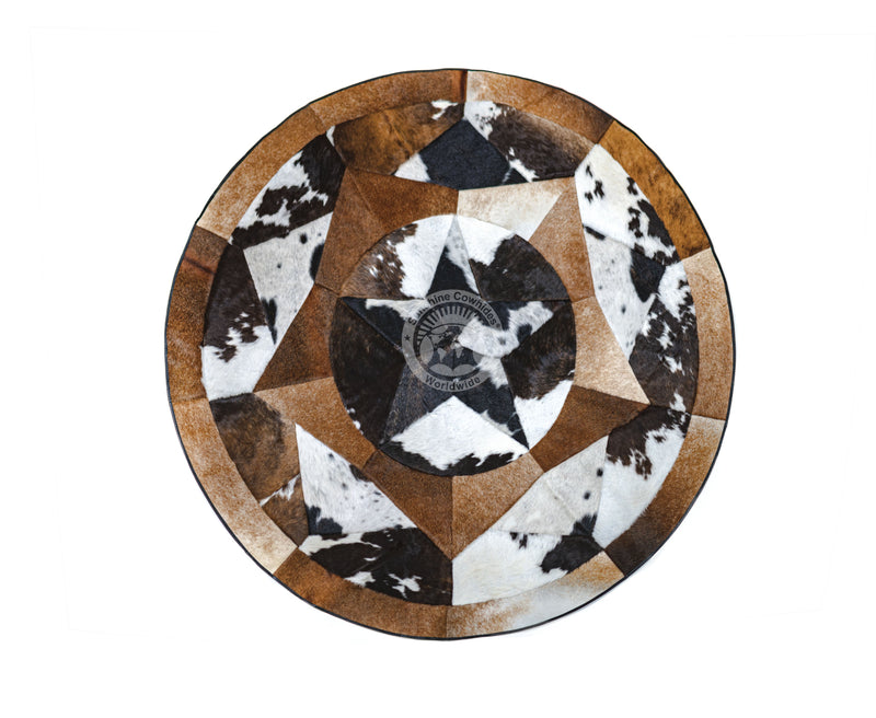 Round Cowhide Rug 80" - Multistar